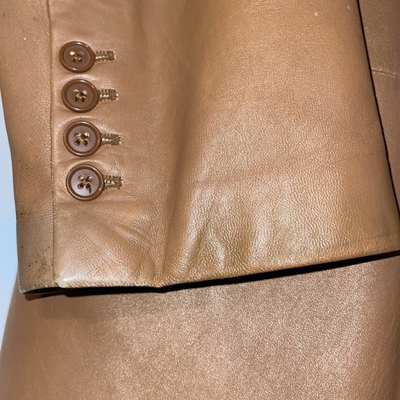 Brown | Leather | Blazer | Over-Sized - Picture 5 of 11